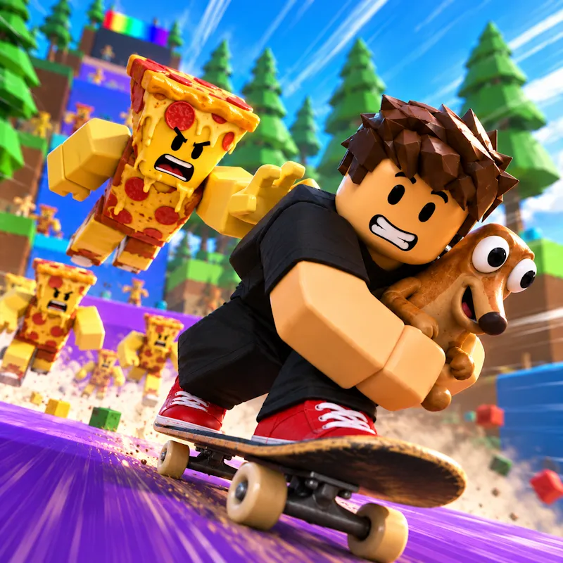 Collect Brainrots on a Skateboard Online